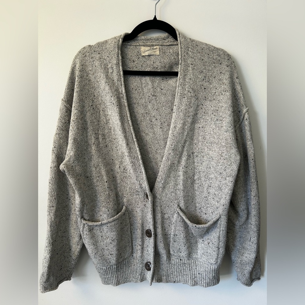Universal Thread Speckled Gray Knit Oversized Cardigan